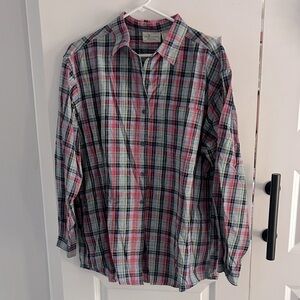 Cottage‎ essentials women’s Plaid cotton Button-Up Shirt XL